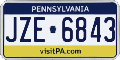 PA license plate JZE6843