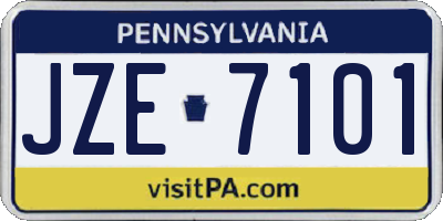 PA license plate JZE7101