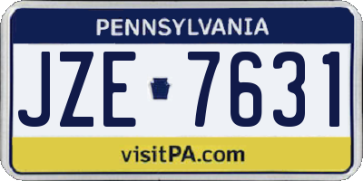 PA license plate JZE7631