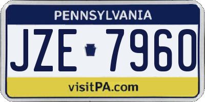 PA license plate JZE7960