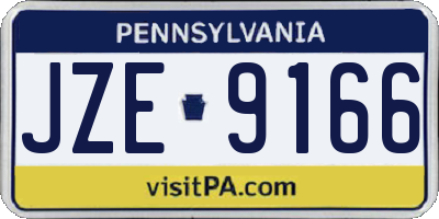 PA license plate JZE9166