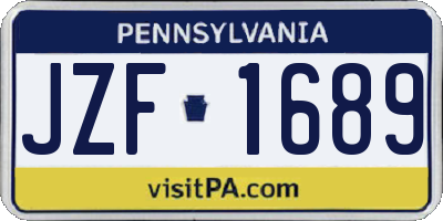PA license plate JZF1689