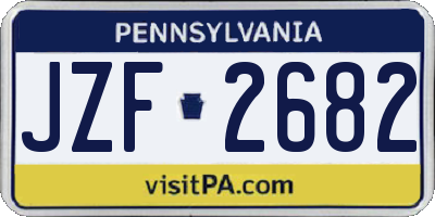 PA license plate JZF2682