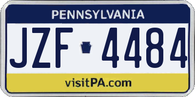 PA license plate JZF4484