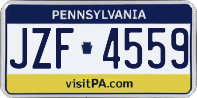 PA license plate JZF4559