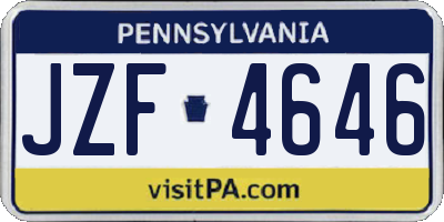 PA license plate JZF4646