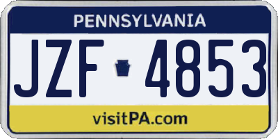 PA license plate JZF4853