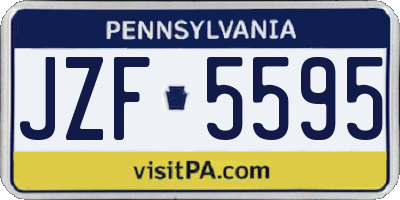 PA license plate JZF5595