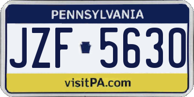 PA license plate JZF5630