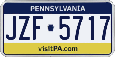 PA license plate JZF5717