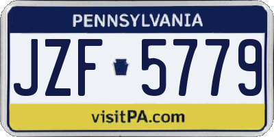 PA license plate JZF5779