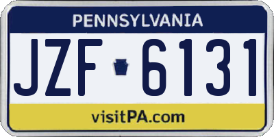 PA license plate JZF6131