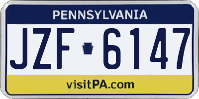PA license plate JZF6147
