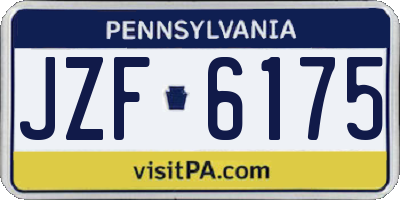 PA license plate JZF6175