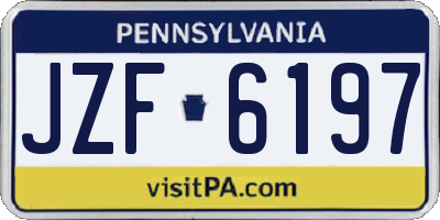 PA license plate JZF6197