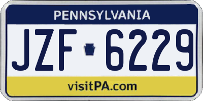 PA license plate JZF6229