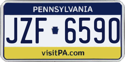 PA license plate JZF6590