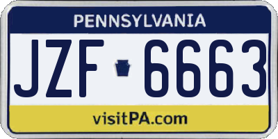 PA license plate JZF6663