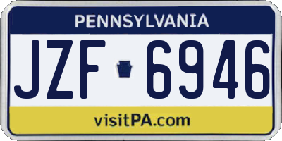 PA license plate JZF6946