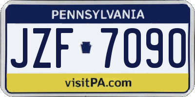 PA license plate JZF7090