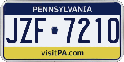 PA license plate JZF7210