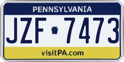 PA license plate JZF7473