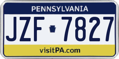 PA license plate JZF7827