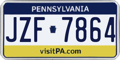 PA license plate JZF7864