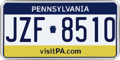 PA license plate JZF8510
