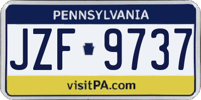 PA license plate JZF9737