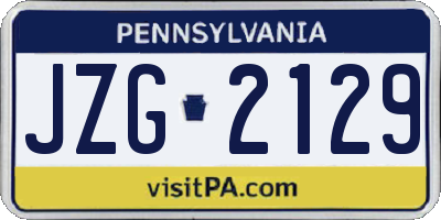 PA license plate JZG2129