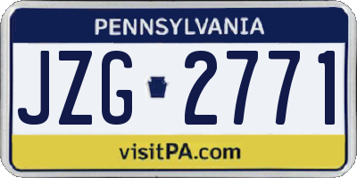PA license plate JZG2771