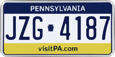 PA license plate JZG4187