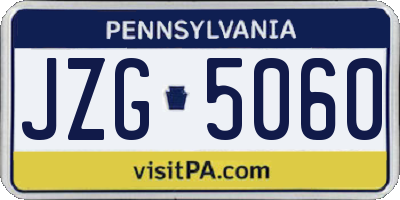 PA license plate JZG5060