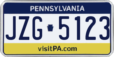 PA license plate JZG5123