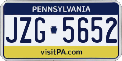 PA license plate JZG5652