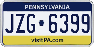 PA license plate JZG6399