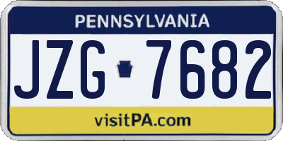 PA license plate JZG7682