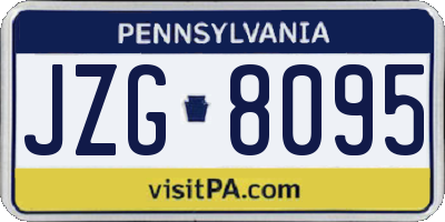 PA license plate JZG8095