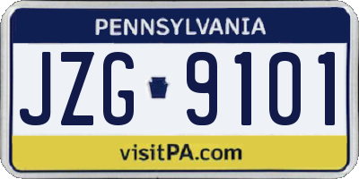 PA license plate JZG9101