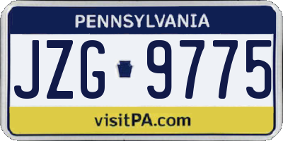 PA license plate JZG9775