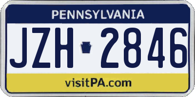 PA license plate JZH2846