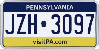 PA license plate JZH3097
