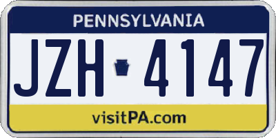 PA license plate JZH4147