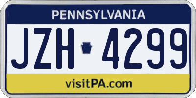 PA license plate JZH4299
