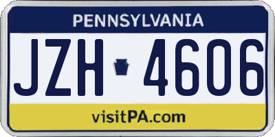 PA license plate JZH4606