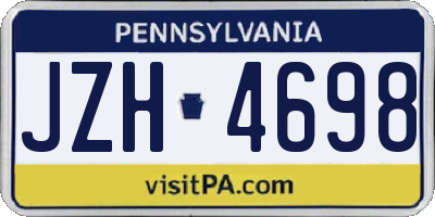 PA license plate JZH4698