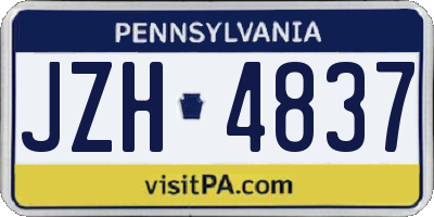 PA license plate JZH4837