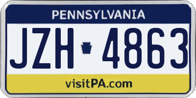 PA license plate JZH4863