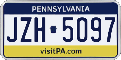 PA license plate JZH5097